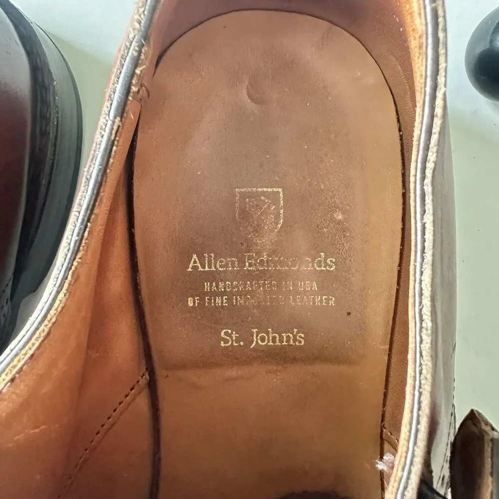 Allen Edmonds St. John's 2927 Double Monk Strap Shoes Dark Chili Leather Size 13